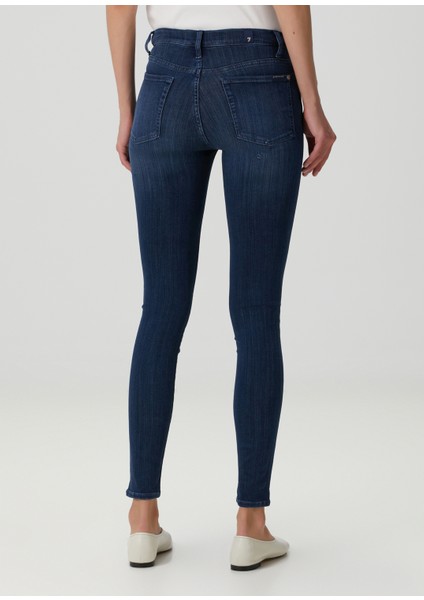 Illusion Luxe Koyu Mavi Skinny Jean Pantolon fırsatları