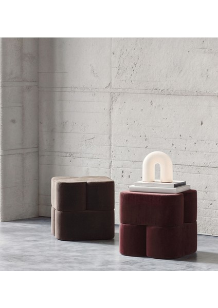 Ori Kahverengi Kadife Puf modelleri