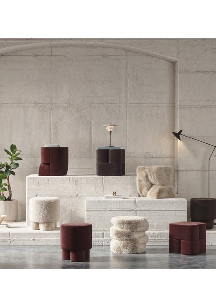 Ori Kahverengi Kadife Puf fırsatları