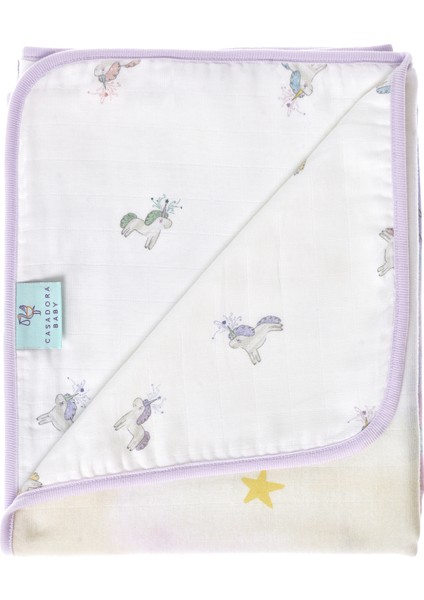 Astra Organik Pamuk Biyeli Çift Taraflı Müslin Kız Bebek Battaniye 90 x 120 cm modelleri