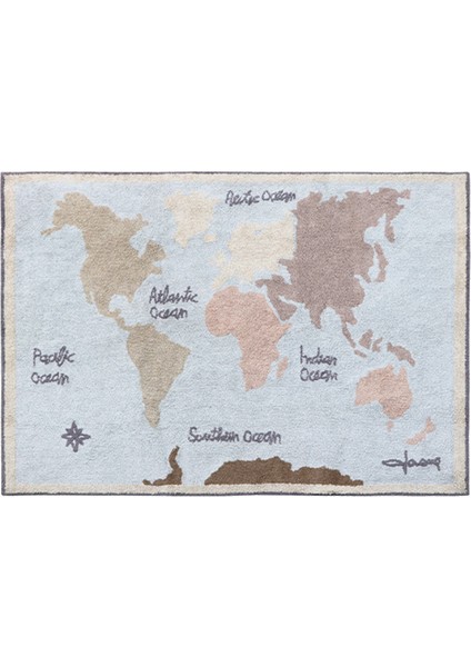 Vintage Map Lorena Canals Çocuk Odası Halısı 140 x 200 cm