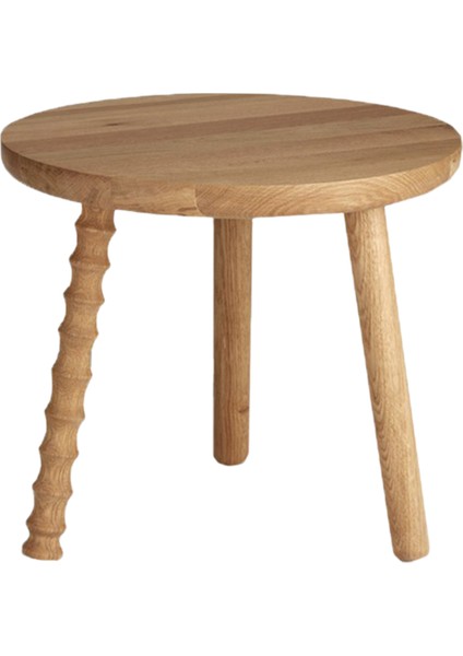 Omur Keten Yağlı Meşe Yan Sehpa 45 cm