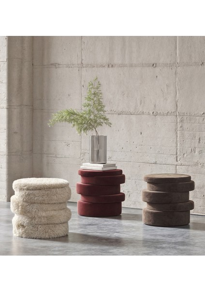 Ups Bordo Kadife Puf fiyatları