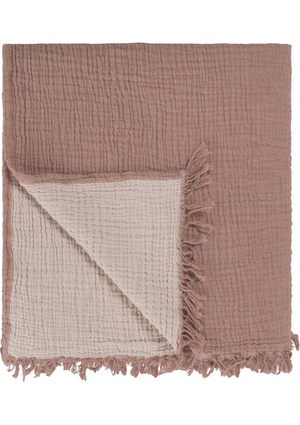 Cocoon Cinnamon Nougat Pamuklu 4 Kat Müslin Tek Kişilik Throw Koltuk Şalı Battaniye 130 x 170 cm