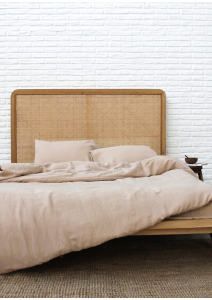 Washed Linen Nougat Keten Çift Kişilik Nevresim 200X220 cm fiyatları