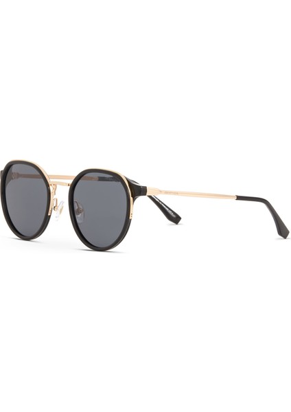 Ds 2371 C1 Siyah Altın Rengi Metal Unisex Güneş Gözlüğü