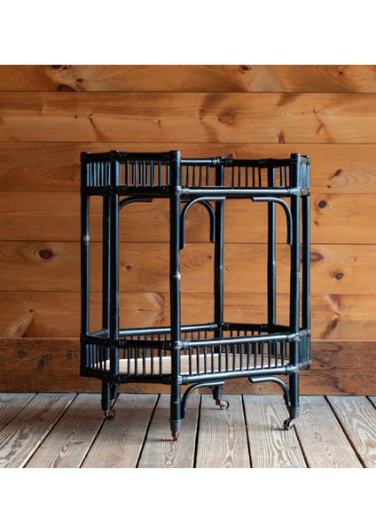 Siyah Tekerlekli Servis Arabası fiyatları