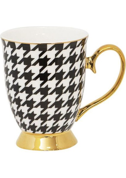 Mug Houndstooth Altın Kaplama Kemik Kupa