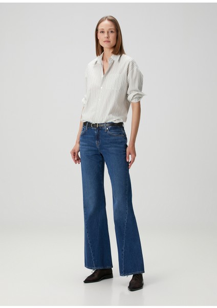 Slim Illusion Mavi Flared Jean Pantolon