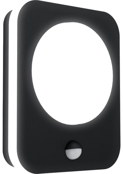 Madrız Siyah Alüminyum Döküm Sensörlü Duvar Aplik Dış Mekan Aydınlatması