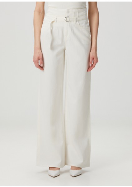 Ostuni Beyaz Wide Leg Jean Pantolon fiyatları