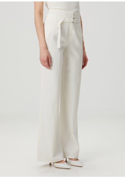 Ostuni Beyaz Wide Leg Jean Pantolon modelleri