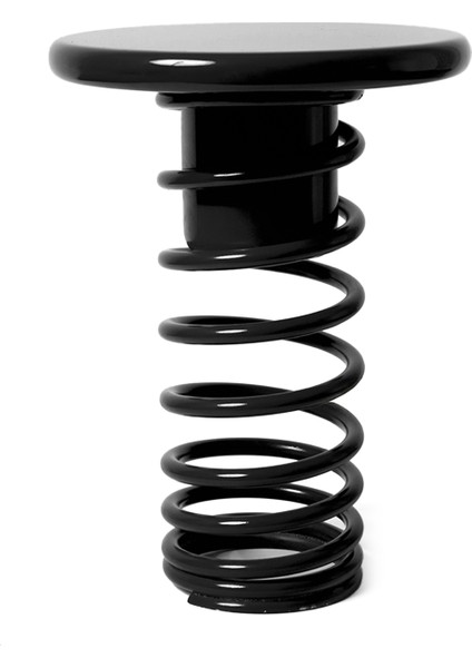 Twist Siyah Ahşap Tablalı Metal Tabure