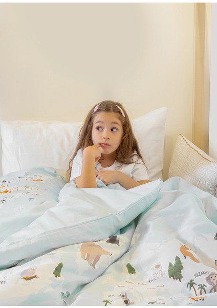 Atlas Mint %100 Organik Pamuk Saten Tek Kişilik Çocuk Nevresim Takımı modelleri