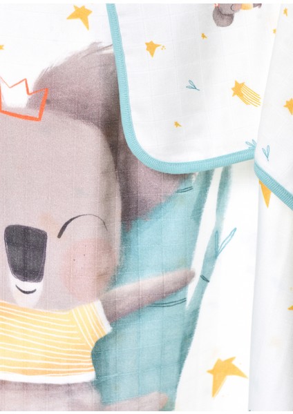 Koko Organik Pamuk Çift Taraflı Biyeli Unisex Bebek Müslin Battaniye indirimleri