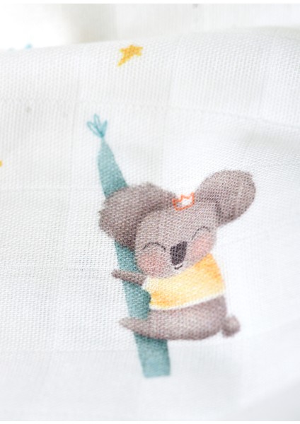 Koko Organik Pamuk Çift Taraflı Biyeli Unisex Bebek Müslin Battaniye