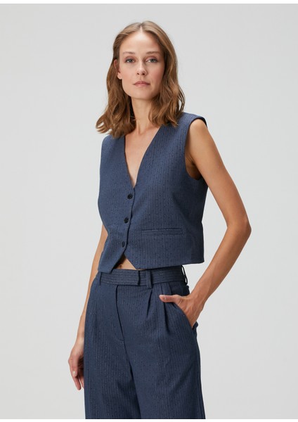 Lernona Mavi Çizgili Bluz