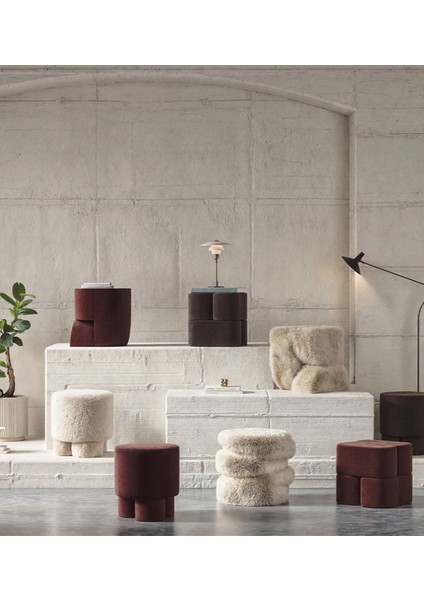 Ori Bordo Kadife Puf fiyatları