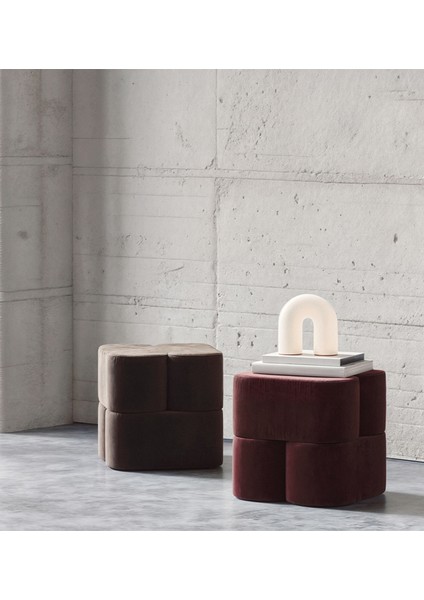 Ori Bordo Kadife Puf fırsatları