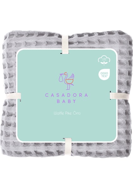 Gri % 100 Organik Pamuk Bebek Çocuk Waffle Pike Örtü 160 x 220 cm indirimleri