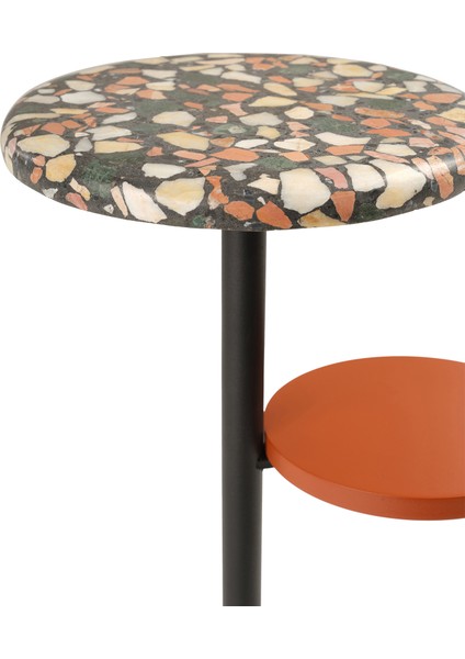 Dirhem Gold Kaplama Terrazzo Yan Sehpa fırsatları