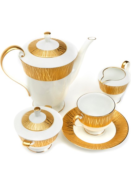 Gold Bamboo 17 Parça Porselen Çay Takımı fiyatları
