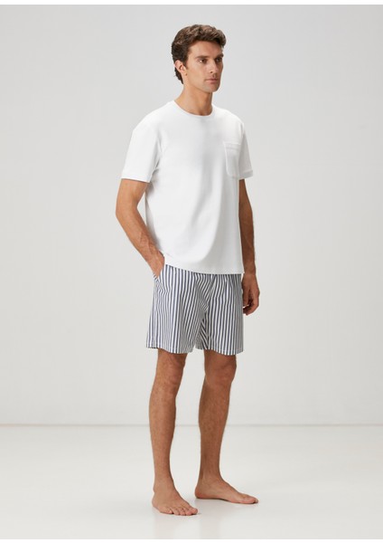 Lacivert Çizgi Desenli Pijama Seti modelleri