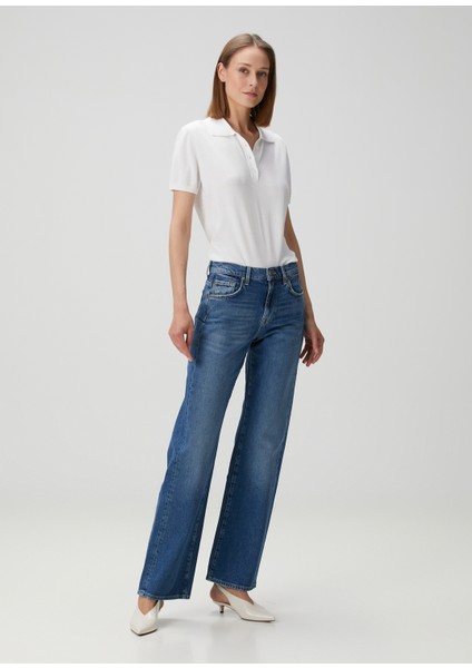Tess Mavi Straight Leg Jean Pantolon
