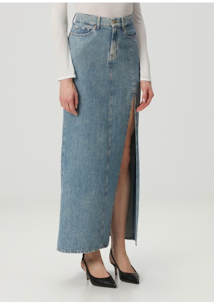 Arizona Açık Mavi Maksi Denim Etek modelleri