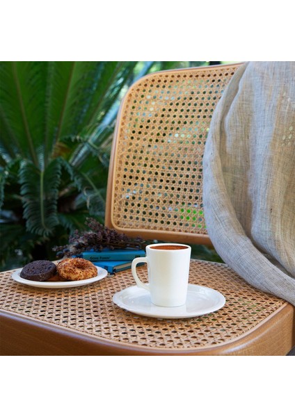 Eser-I Istanbul Beyaz 6'lı Porselen Sade Kahve Fincanı Seti modelleri