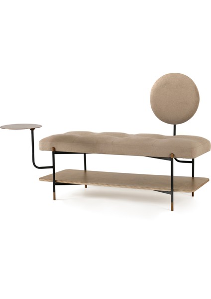 Arasta Siyah Bakır Metal Ayaklı Bej Bench fiyatları