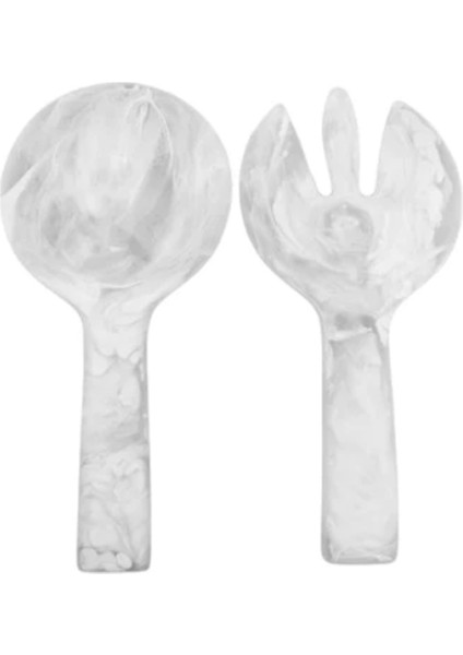 Resin Beyaz Jumbo 2'li Salata Servis Seti