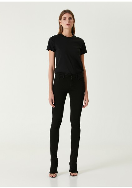Stacked Siyah Skinny Jean Pantolon