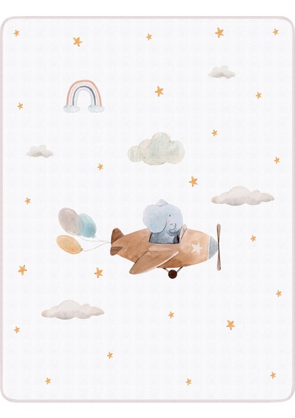 Happy Tony Organik Pamuk Biyeli Çift Taraflı Unisex Bebek Müslin Battaniye