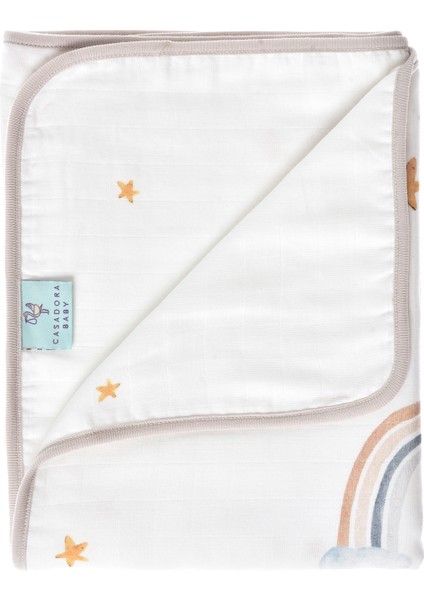 Happy Tony Organik Pamuk Biyeli Çift Taraflı Unisex Bebek Müslin Battaniye fırsatları