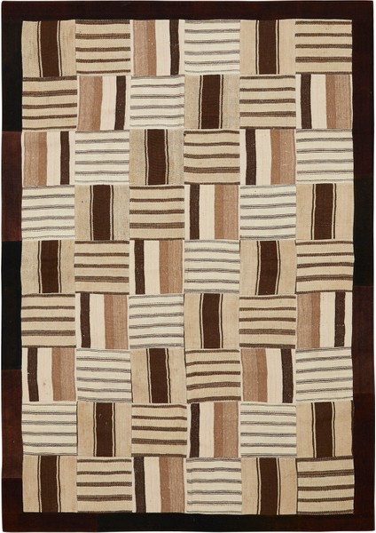 Colorblocked Patchwork Yün Kilim