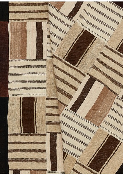 Colorblocked Patchwork Yün Kilim fiyatları