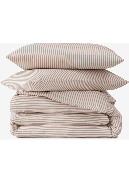 Thin Line Ginger Snap Kahverengi Saten Çift Kişilik Nevresim Kılıfı 200 x 220 cm fiyatları