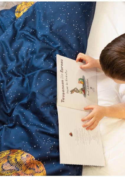 Space Planet %100 Organik Pamuk Saten Tek Kişilik Çocuk Nevresim Takımı modelleri