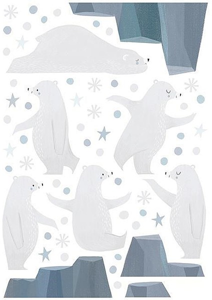 Buzdağı ve 3 Ayı Çocuk Odası Duvar Sticker