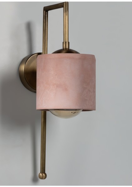 Metal Detaylı Somon Bronz Silindir Aplik