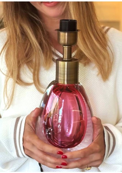 Harmony Pembe Mini Cam Abajur modelleri