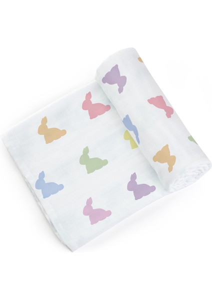 %100 Pamuk Rainbow Lapin Müslin Bebek Bakım Örtüsü 100 x 100 cm fiyatları