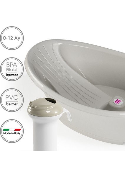 Bella Çift Yönlü 0-12 Ay Gri Banyo Küveti ve Splash Bebek Duşu fiyatları