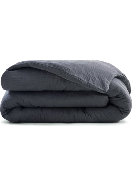 Koza Antrasit %100 Pamuk Ekstra King Size Nevresim Kılıfı 260 x 240 cm