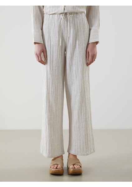 Yeni Sezon Beli Lastikli Keten Karışımlı Kadın Pantolon fiyatları
