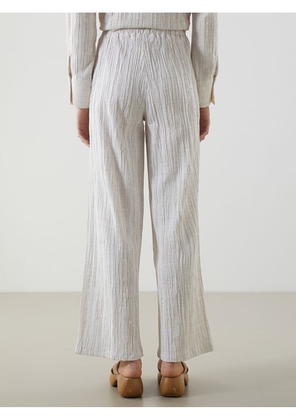 Yeni Sezon Beli Lastikli Keten Karışımlı Kadın Pantolon fırsatları