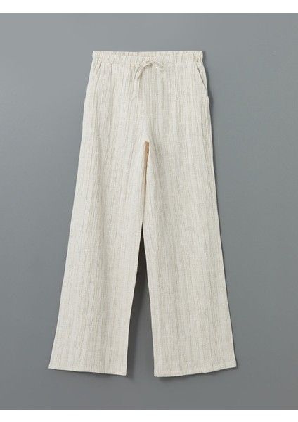 Yeni Sezon Beli Lastikli Keten Karışımlı Kadın Pantolon indirimleri