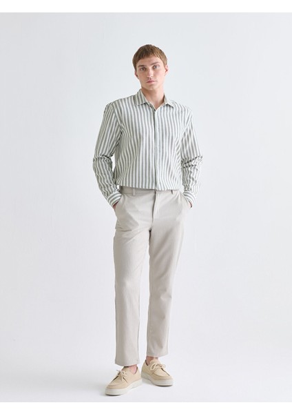 Yeni Sezon Regular Fit Uzun Kollu Çizgili Erkek Gömlek fiyatları
