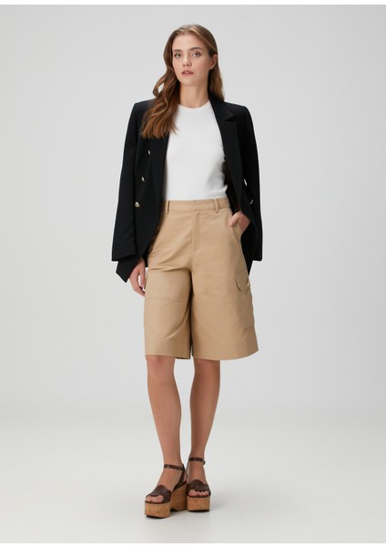 Bej Bermuda Şort